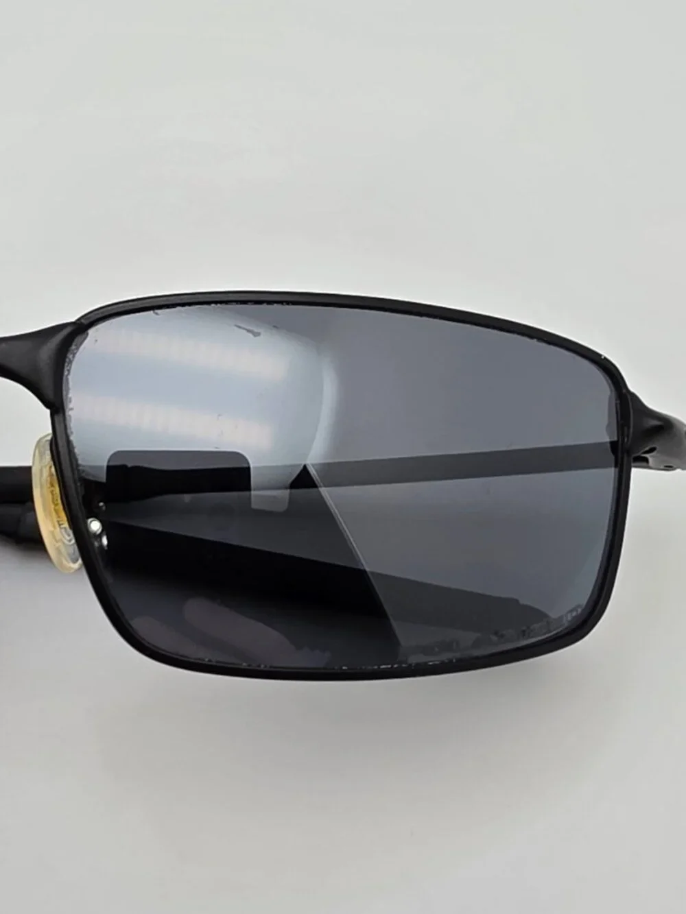 Oakley 12-877 New Square Wire I Black Frame Polarized Black Iridium Sunglasses